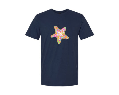 brand:Generic|color:Navy|Preppy Summer Starfish Graphic T-Shirt