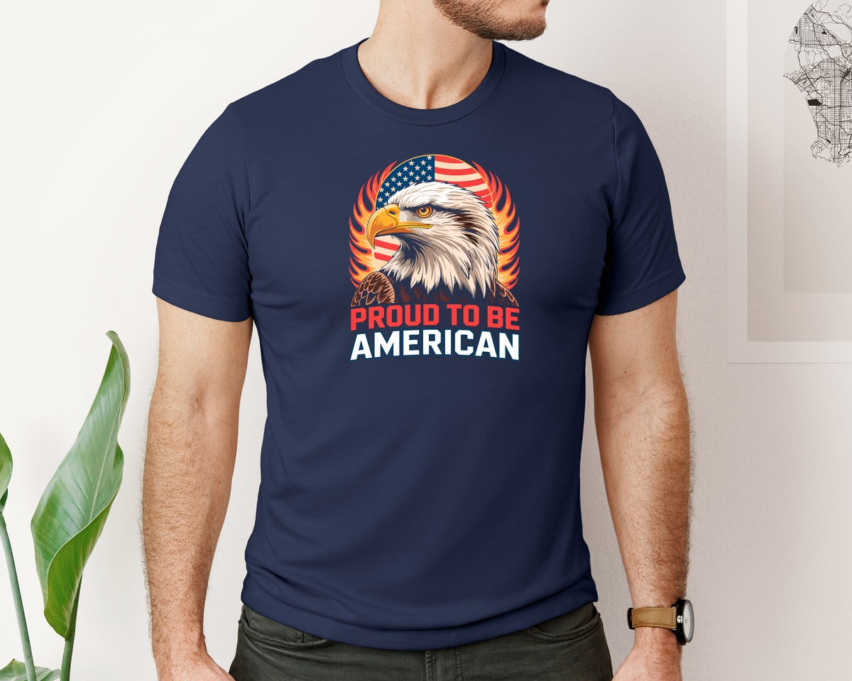 brand:Bella Canvas|color:Navy|Proud To Be American 35 Graphic T-Shirt