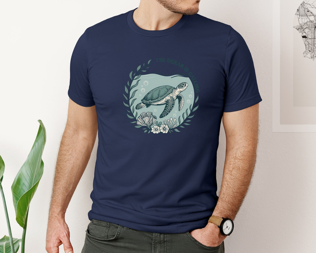 brand:Bella Canvas|color:Navy|Summer Vibes Beach Ocean Graphic T-Shirt