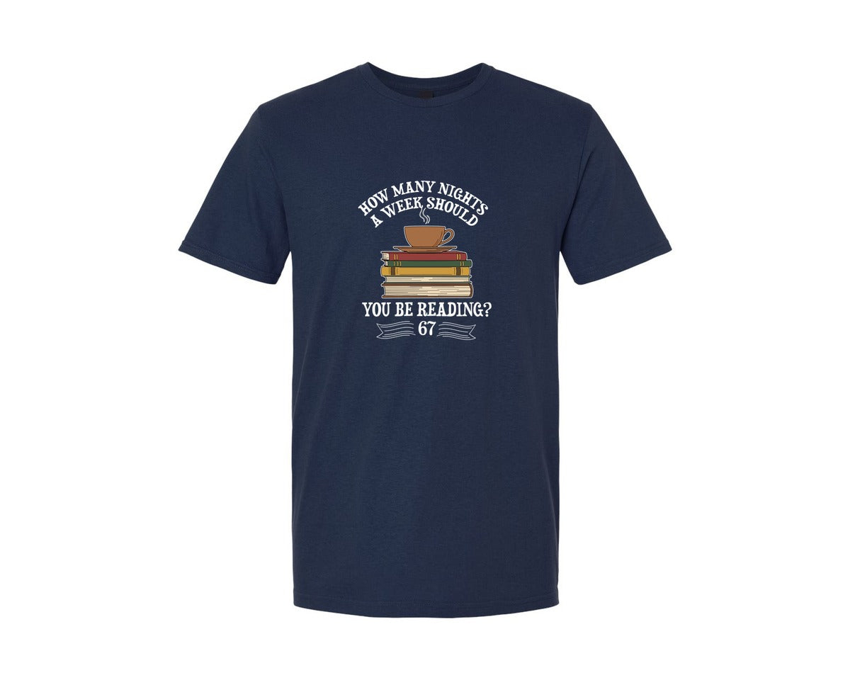 brand:Generic|color:Navy|How Many Nights A Week Should You Be Rea 3 Graphic T-Shirt