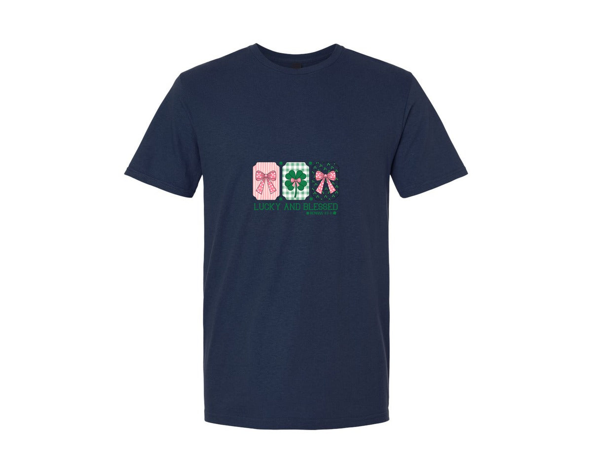 brand:Generic|color:Navy|Retro Coquette St Patricks Day 14 Graphic T-Shirt