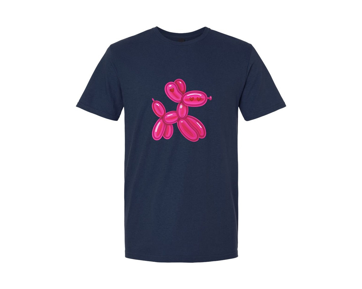 brand:Generic|color:Navy|Pink Brushstroke Balloon Dog 2 Graphic T-Shirt