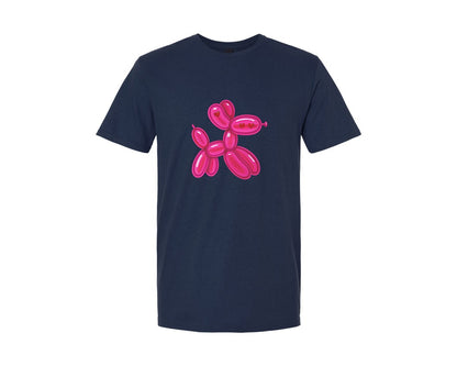 brand:Generic|color:Navy|Pink Brushstroke Balloon Dog 2 Graphic T-Shirt