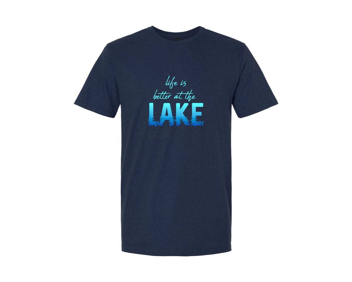 brand:Generic|color:Navy|Life Is Better At The Lake Summer Holida Graphic T-Shirt