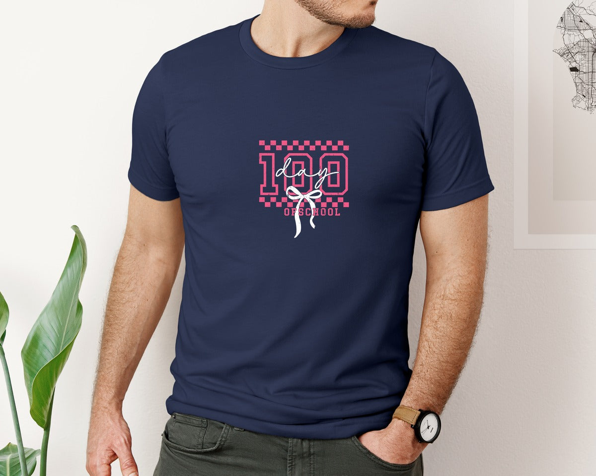 brand:Bella Canvas|color:Navy|100 Days Of School Svgpng 2 Graphic T-Shirt