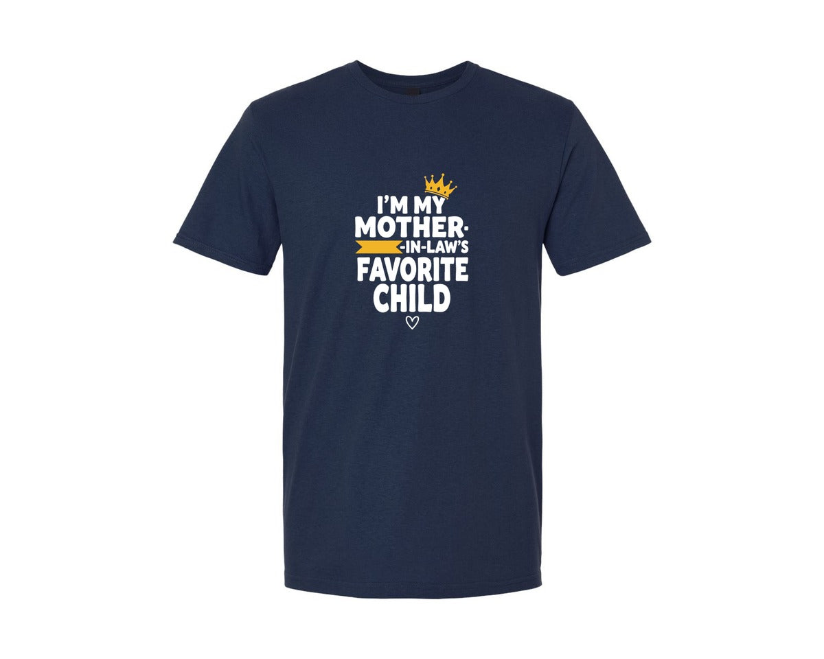 brand:Generic|color:Navy|Im My Mother In Laws Favorite Child 10 Graphic T-Shirt