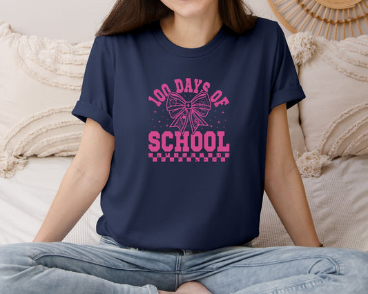 100 Days Of School Coquette Bow Graphic T-Shirt