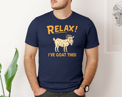 brand:Bella Canvas|color:Navy|Relax Ive Goat This Mischievous Animal Graphic T-Shirt