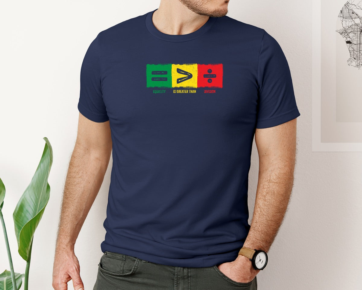 brand:Bella Canvas|color:Navy|Equality Is Greater Than Division 11 Graphic T-Shirt