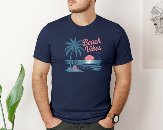 Retro Vintage Beach Vibes Summer Beach Graphic T-Shirt