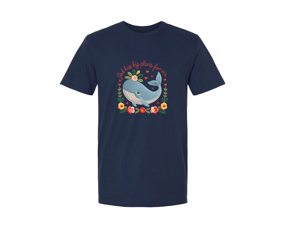 brand:Generic|color:Navy|Gods Plans Whale Graphic T-Shirt