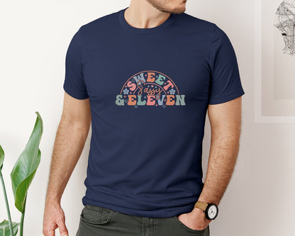 brand:Bella Canvas|color:Navy|11Th Birthday Retro Girls Bday Graphic T-Shirt