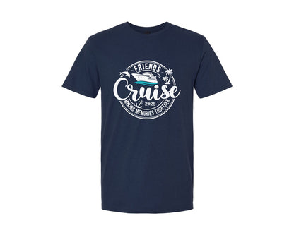 brand:Generic|color:Navy|Friends Cruise 2025 Girls Vacation Trip Graphic T-Shirt