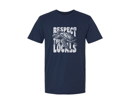 brand:Generic|color:Navy|Respect The Locals Sea Turtle Retro Shir Graphic T-Shirt