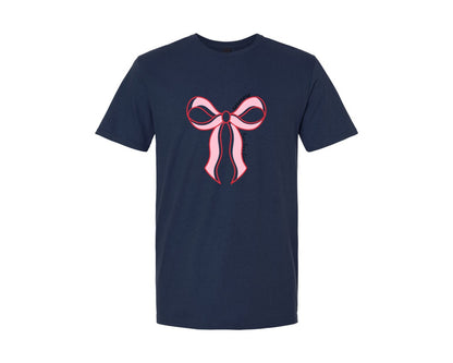 brand:Generic|color:Navy|Valentine Coquette Bow Xoxo 3 Graphic T-Shirt