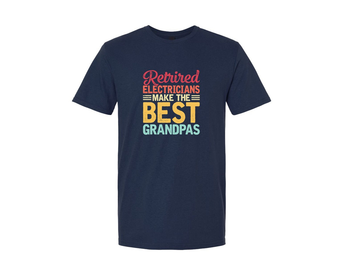 brand:Generic|color:Navy|Retired Electricians Make Best Grandpas Graphic T-Shirt