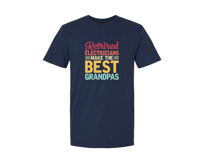 brand:Generic|color:Navy|Retired Electricians Make Best Grandpas Graphic T-Shirt