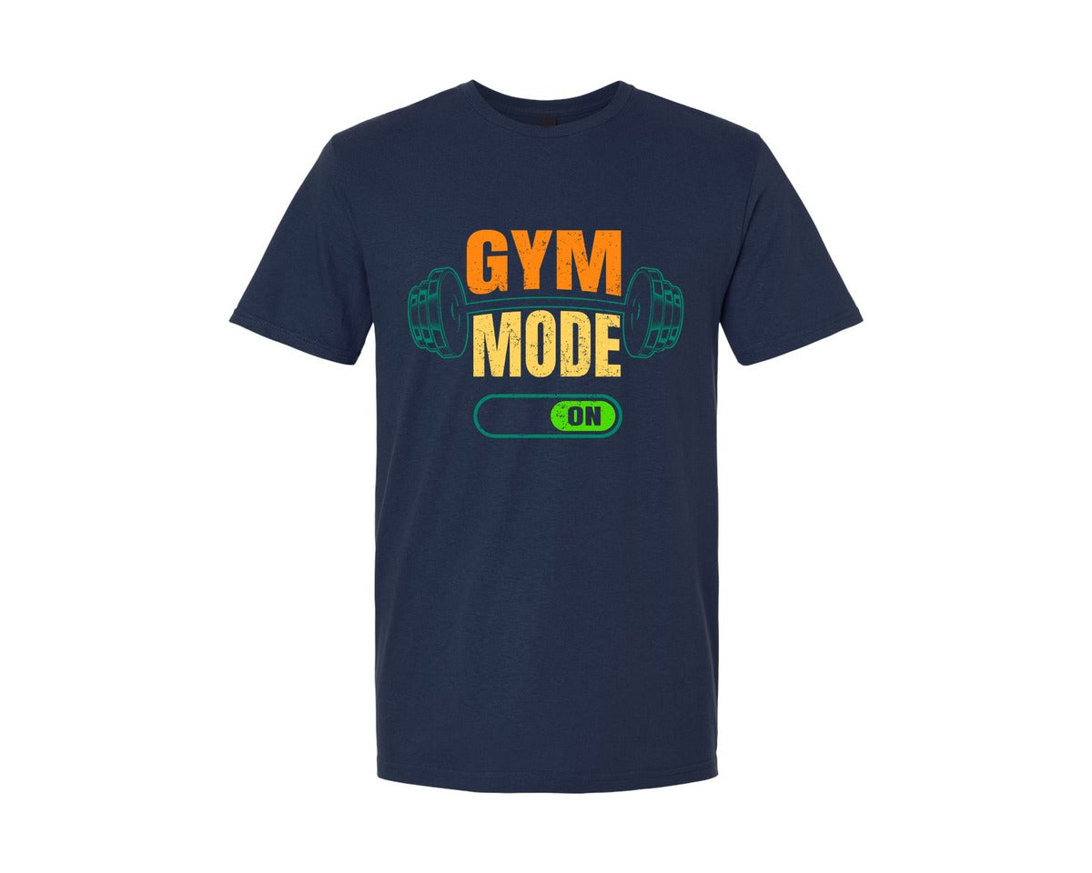 brand:Generic|color:Navy|Gym Mode On Gym T Shirt Design Graphic T-Shirt