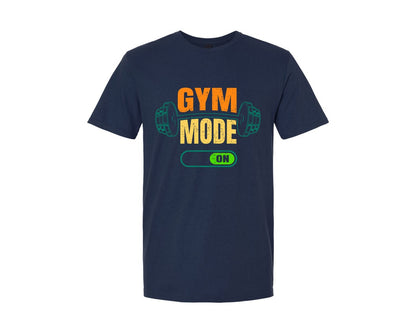 brand:Generic|color:Navy|Gym Mode On Gym T Shirt Design Graphic T-Shirt