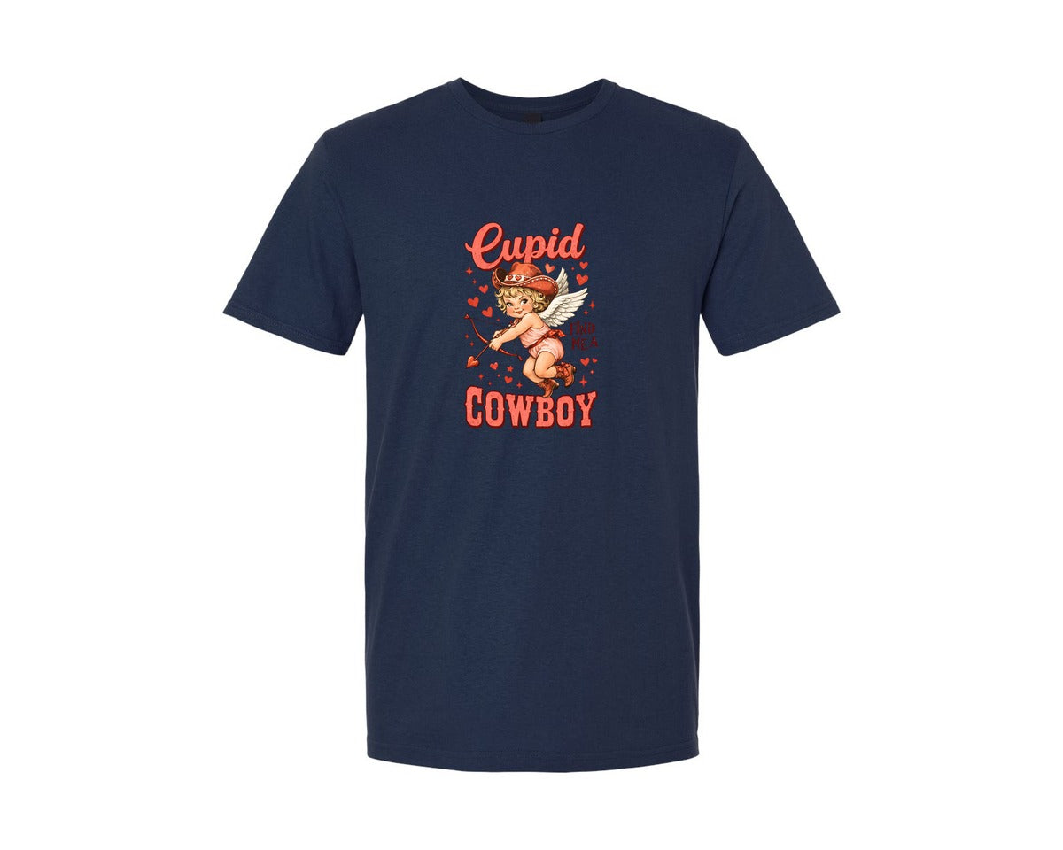 brand:Generic|color:Navy|Cupid Cowboy Valentine Howdy Graphic T-Shirt