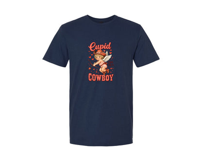 brand:Generic|color:Navy|Cupid Cowboy Valentine Howdy Graphic T-Shirt