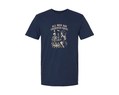 brand:Generic|color:Navy|All Men Are Cremated Equal Feminist Graphic T-Shirt