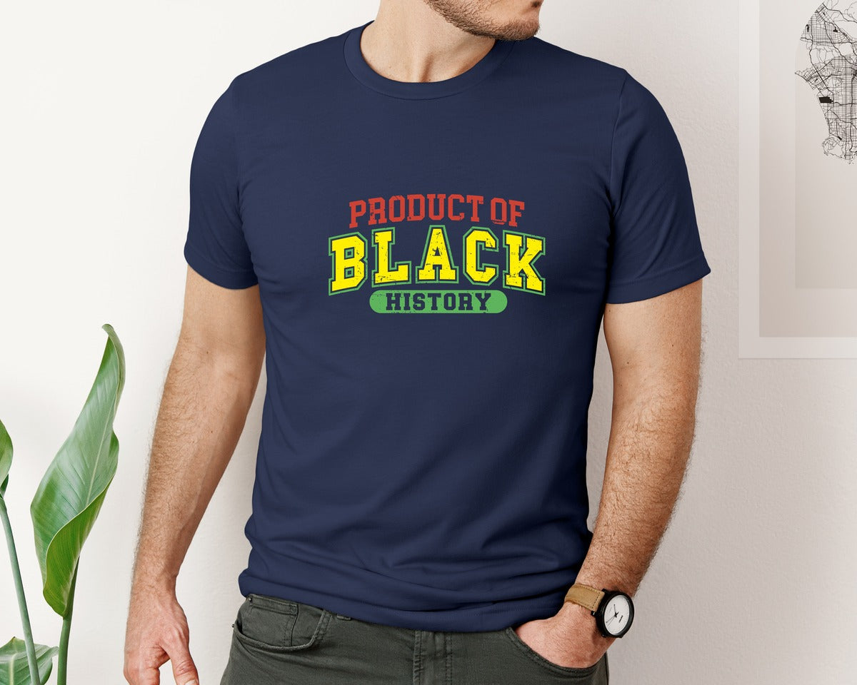 brand:Bella Canvas|color:Navy|Black History Month 6 Graphic T-Shirt