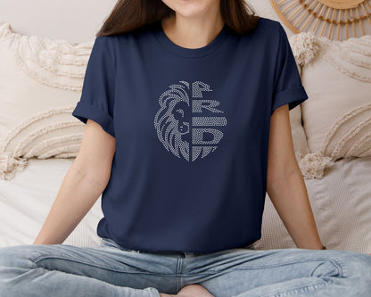 brand:Bella Canvas|color:Navy|Pride Lion Rhinestone Template Design Graphic T-Shirt