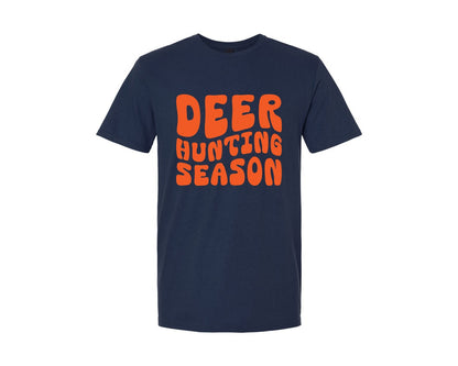 brand:Generic|color:Navy|Retro Deer Hunting Season Design 2 Graphic T-Shirt