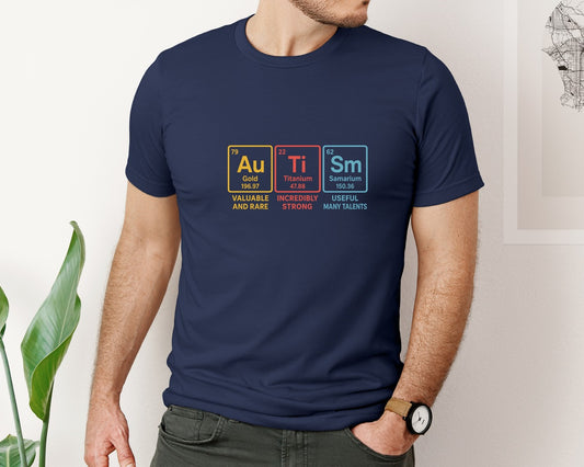Autism Awareness Elements Periodic Table Graphic T-Shirt