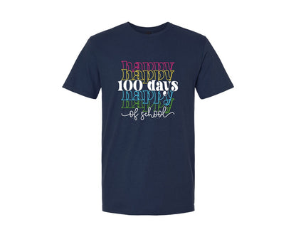 brand:Generic|color:Navy|Happy 100 Days Of School 45 Graphic T-Shirt