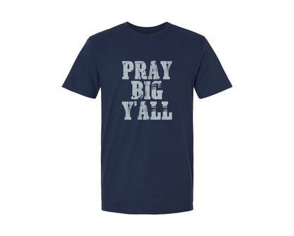 brand:Generic|color:Navy|Pray Big Yall Jesus Christian Graphic T-Shirt