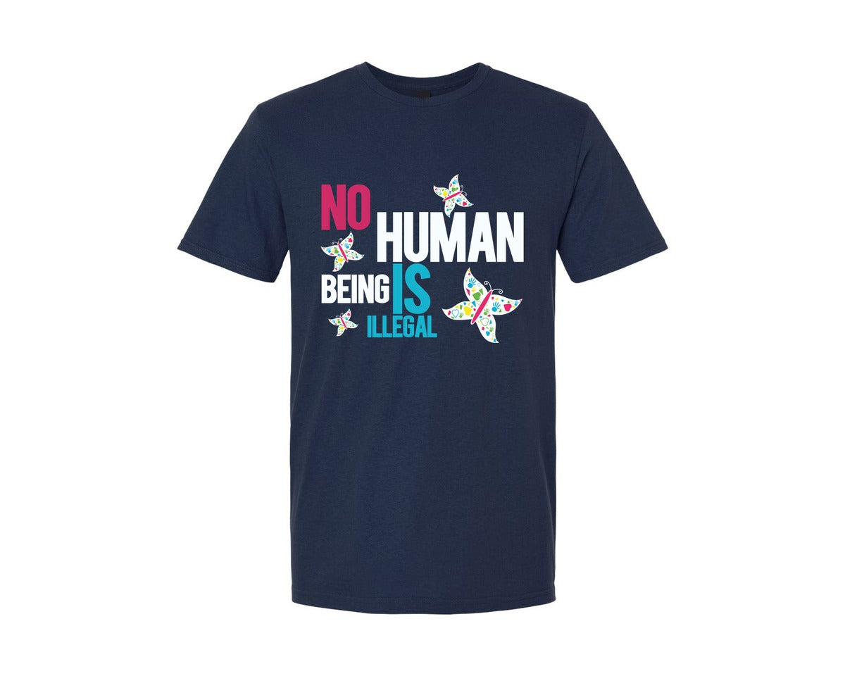 brand:Generic|color:Navy|No Human Being Is Illegal T Shirts Graphic T-Shirt