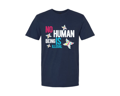 brand:Generic|color:Navy|No Human Being Is Illegal T Shirts Graphic T-Shirt