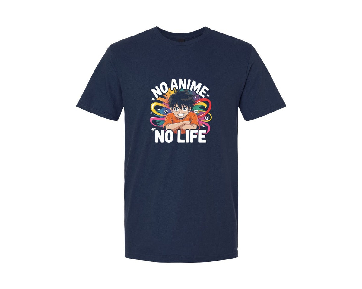 brand:Generic|color:Navy|No Anime No Life T Shirt Graphic T-Shirt