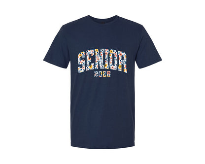brand:Generic|color:Navy|Retro Senior 2026 Floral Class Of Graphic T-Shirt