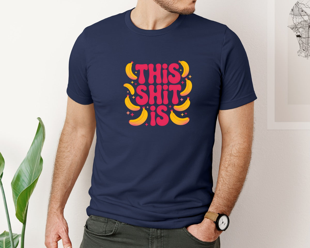 brand:Bella Canvas|color:Navy|Bananas Funny Quote Design Graphic T-Shirt