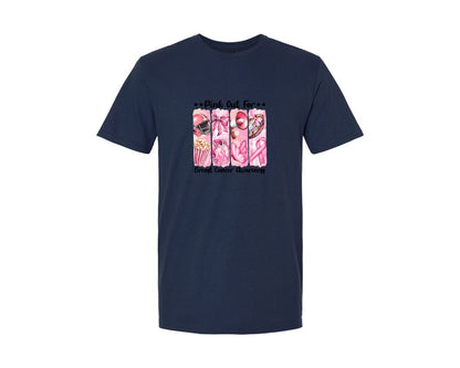 brand:Generic|color:Navy|Pink Football Breast Cancer Graphic T-Shirt