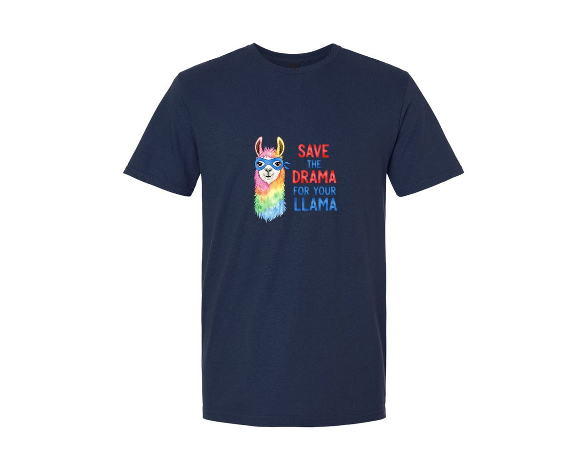 brand:Generic|color:Navy|Save The Drama For Your Llama Graphic T-Shirt
