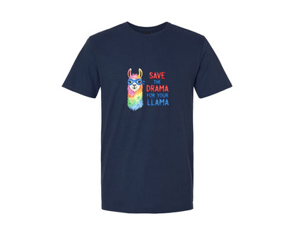 brand:Generic|color:Navy|Save The Drama For Your Llama Graphic T-Shirt