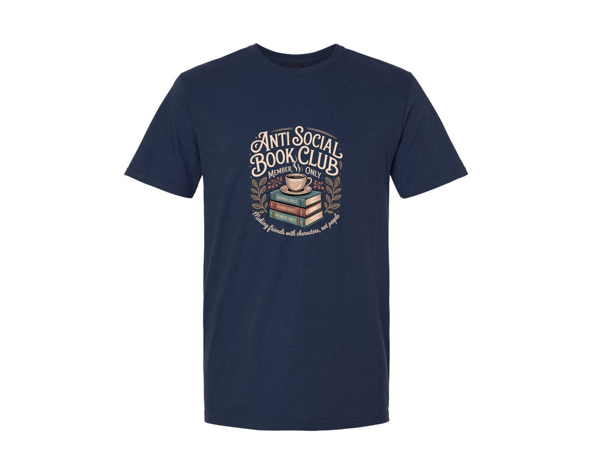brand:Generic|color:Navy|Anti Social Book Club Vintage Graphic T-Shirt