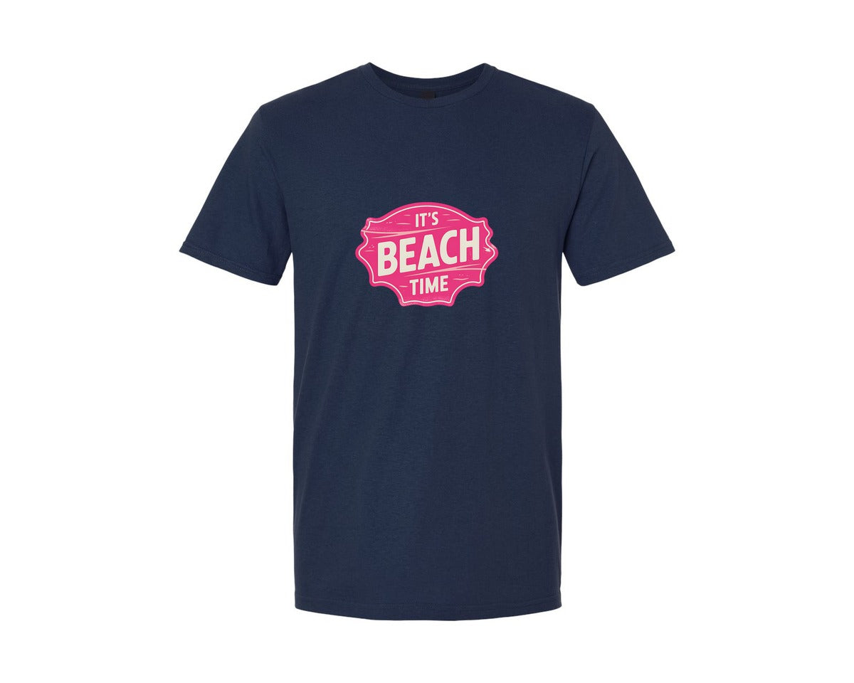 brand:Generic|color:Navy|Its Beach Time Summer Vacation Graphic T-Shirt