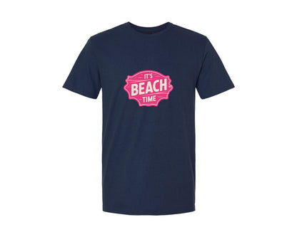 brand:Generic|color:Navy|Its Beach Time Summer Vacation Graphic T-Shirt