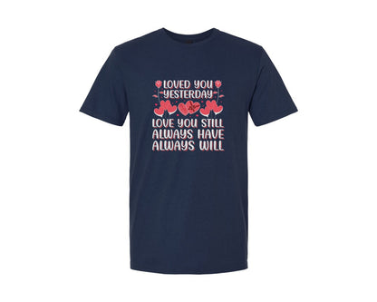 brand:Generic|color:Navy|Love You Still Valentine Graphic T-Shirt