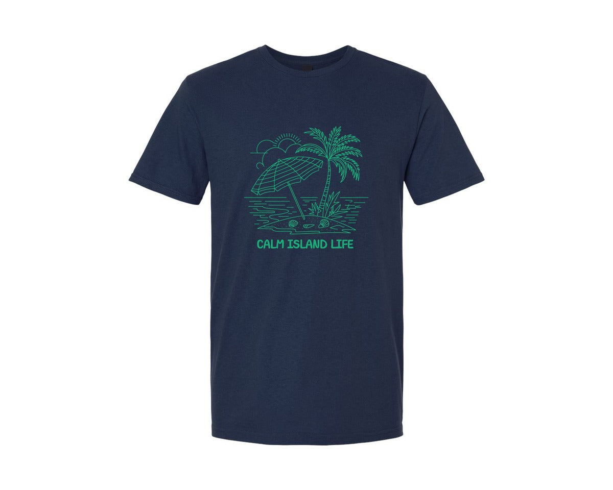 brand:Generic|color:Navy|Calm Island Life Graphic T-Shirt
