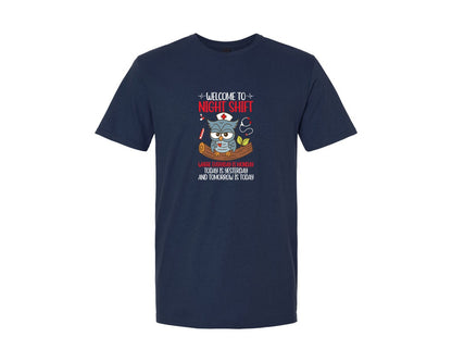 brand:Generic|color:Navy|Welcome To Night Shift Nurse T Shirt 3 Graphic T-Shirt