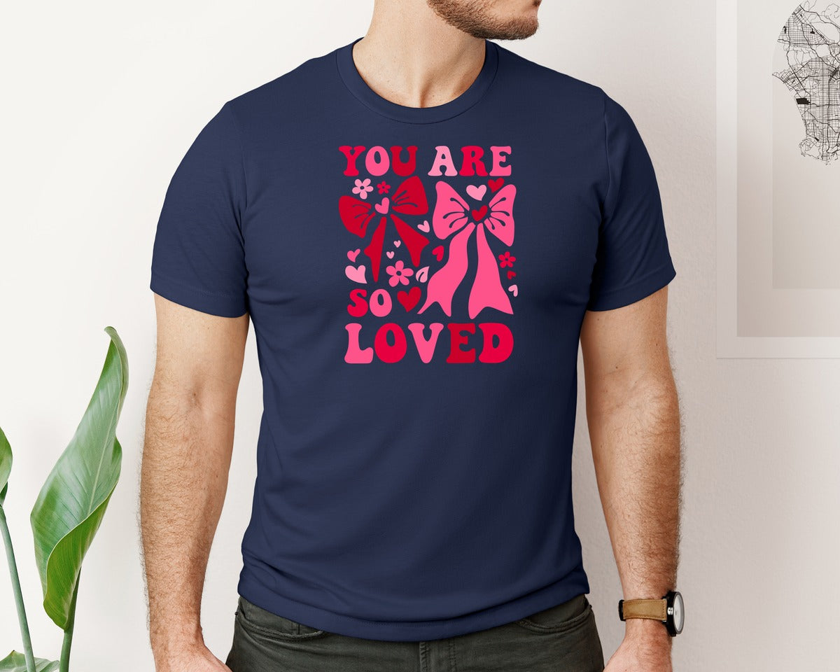 brand:Bella Canvas|color:Navy|Valentines Day Boho Christian Graphic T-Shirt