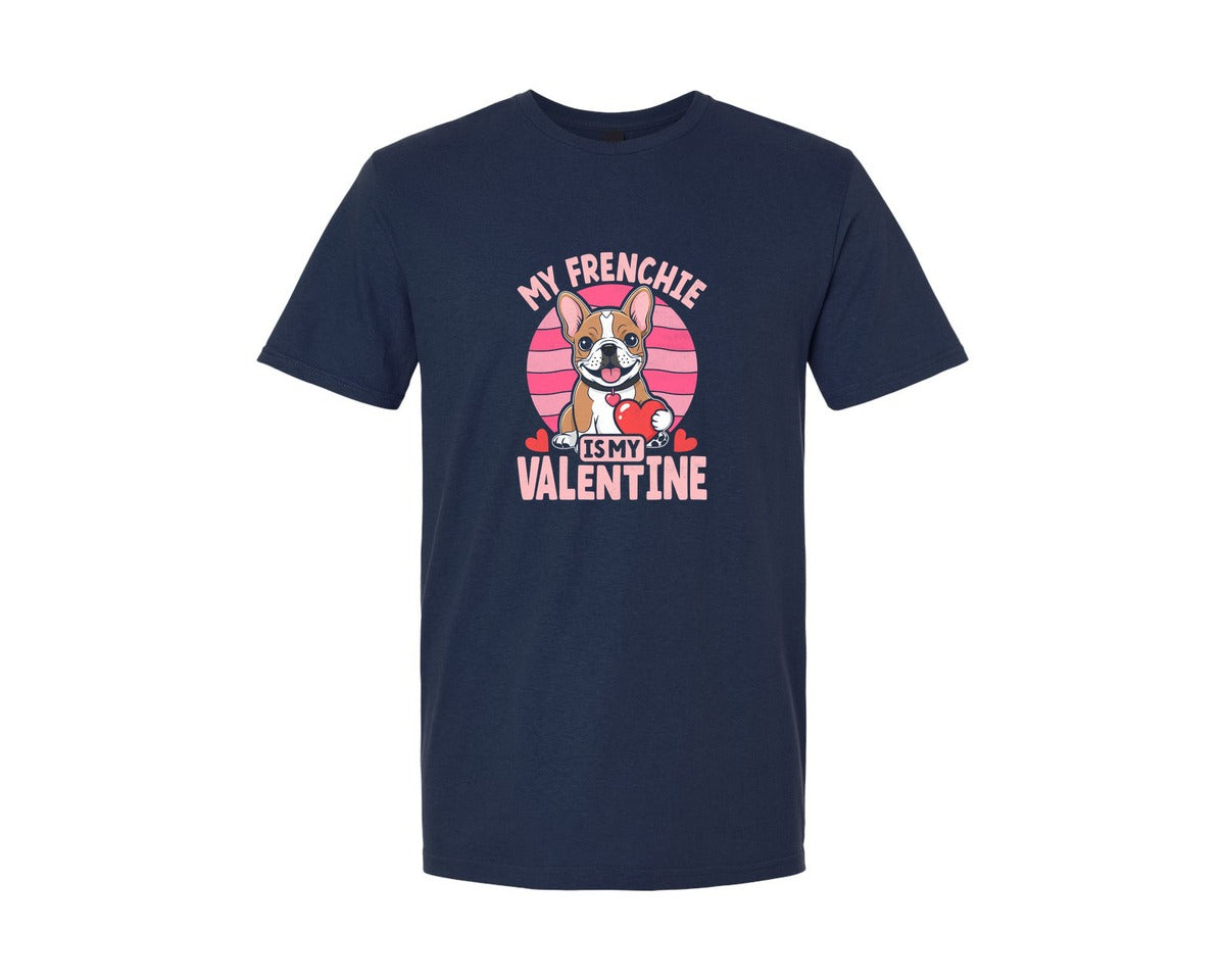 brand:Generic|color:Navy|Frenchie Love Valentines Day T Shirt Graphic T-Shirt