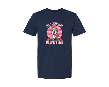 brand:Generic|color:Navy|Frenchie Love Valentines Day T Shirt Graphic T-Shirt