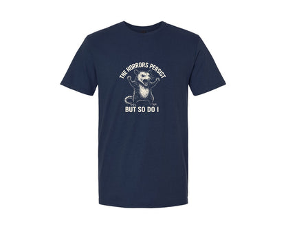 brand:Generic|color:Navy|The Horrors Persist Possum Graphic T-Shirt